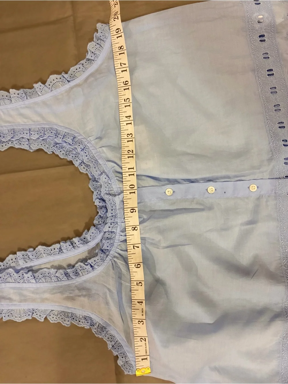 Madewell Light Blue Lace-Trim Button Front Tank - Picture 6 of 7